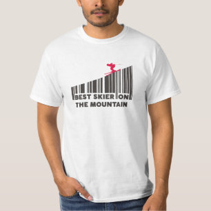 Coola Barcode Design Best Skier på berget T Shirt