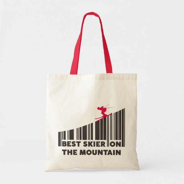 Coola Barcode Design Best Skier på berget till Tygkasse (Framsidan)