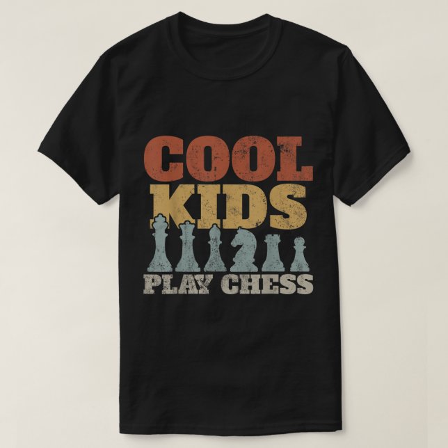 Coola Barn Spelar Schack Design T Shirt (Design framsida)
