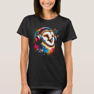 Coola Barn Uggla Art för Music Älskare: Julfödelse T Shirt