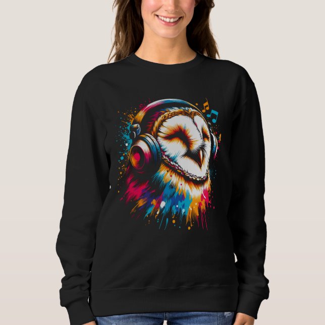 Coola Barn Uggla Art för Music Älskare: Julfödelse T Shirt (Framsida)