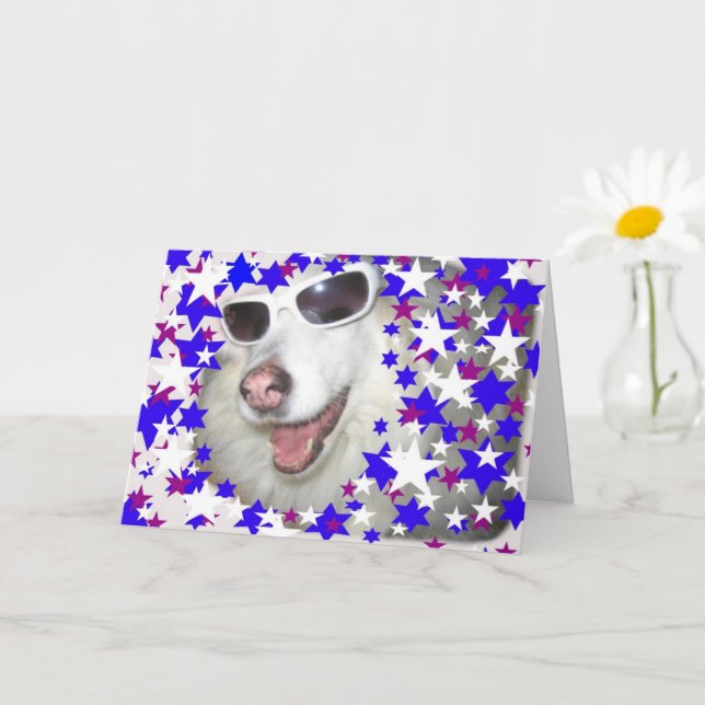 Coola Barns födelsedag Hund - Lila Stars-kort Kort (Liten växt)