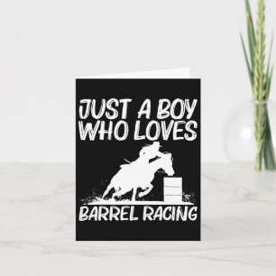 Coola Barrel Tävla Art for Boys Kids Horseback Rid Kort