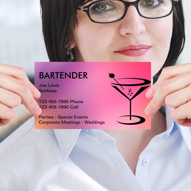 Coola Bartender Affärskort Visitkort (Skapare uppladdad)