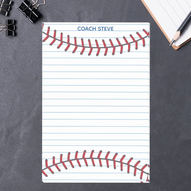 Coola Baseball Coach eller Boll Player Lined Anpas Post-it Block (Skapare uppladdad)