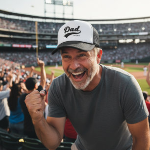 Coola Baseball Pappa Est Year Typography Keps