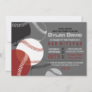 COOLA BASEBALL Pub Mitzvah-inbjudan Inbjudningar