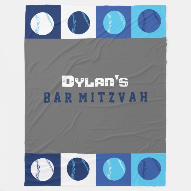 COOLA BASEBALL Pub Mitzvah Photo Op BackDrop Fleecefilt (Framsidan)