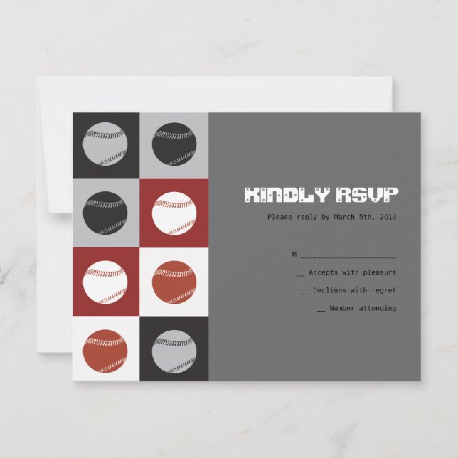 COOLA BASEBALL Pub Mitzvah Reply OSA kort (Framsida)