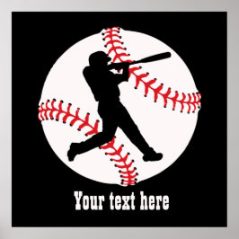coola Baseball sport älskare lägger till text Poster
