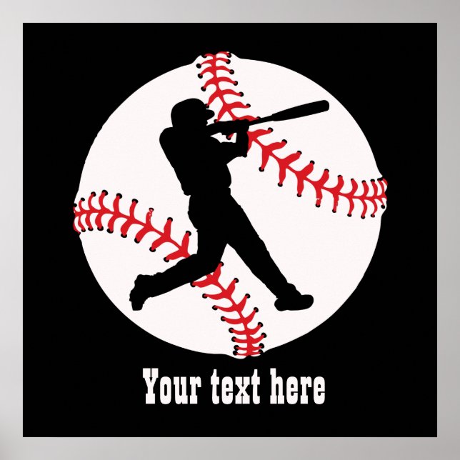 coola Baseball sport älskare lägger till text Poster (Framsidan)