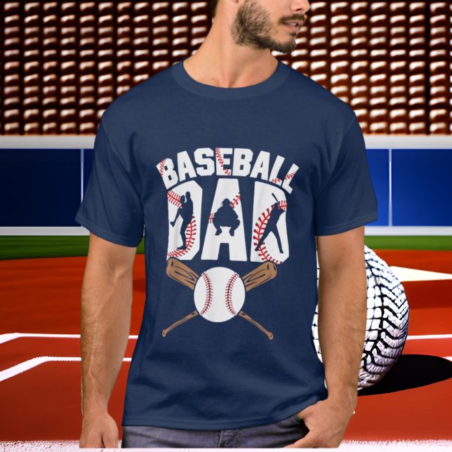 coola Baseball sport Pappa ord art T Shirt (Skapare uppladdad)