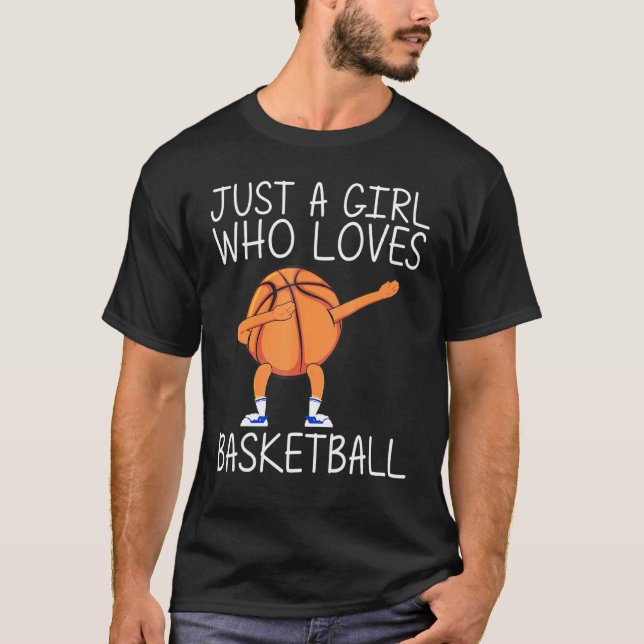 Coola Basketball Art for Girls Kids Dabbing Boll T T Shirt (Framsida)