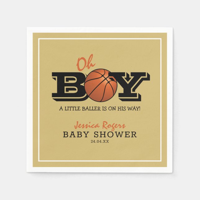 Coola Basketball Baby Shower Pappersservett (Framsidan)