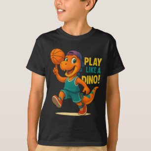 Coola Basketball Dinosaur Player Funny Sports Dino T Shirt