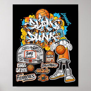 Coola Basketball Graffiti Stil Illustration Graphi Poster
