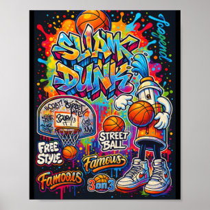 Coola Basketball Graffiti Stil Illustration Graphi Poster