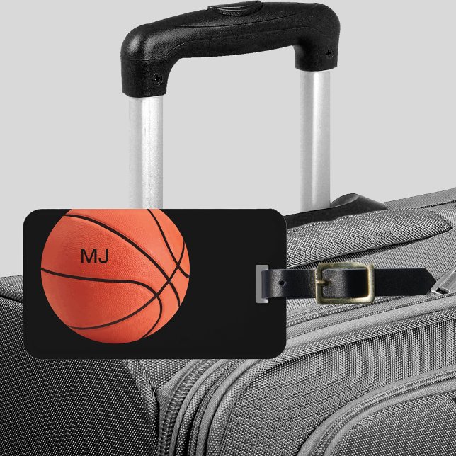 Coola Basketball Monogram Manar Bagagebricka (Skapare uppladdad)