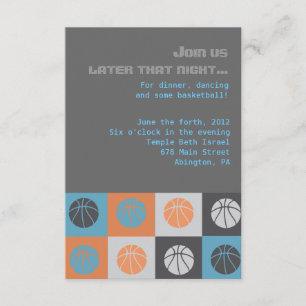 COOLA BASKETBALL Pub Bat mitzvah Party-kort Inbjudningar