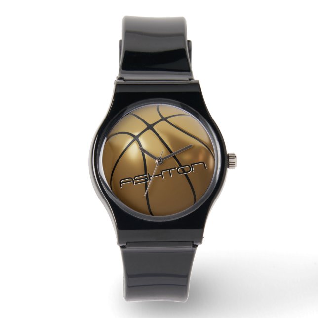 Coola Basketball Watch Guld & Black Namn Armbandsur (Framsida)