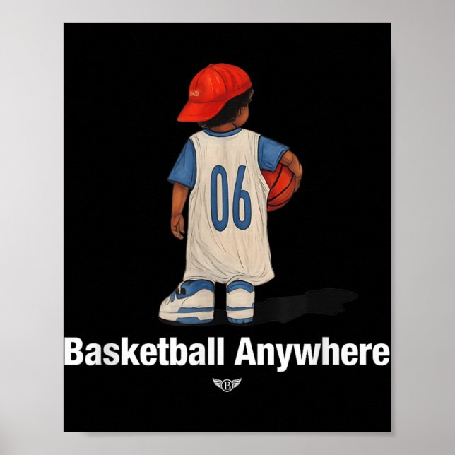 Coola Basketboll var som helst med en Basketboll K Poster (Framsidan)