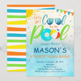 Coola Bassäng Party födelsedag Inbjudan