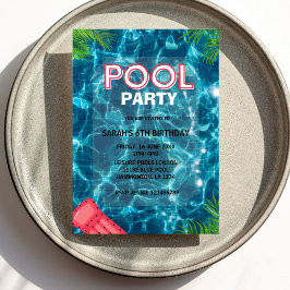 Coola Bassäng Party | Simning av födelsedagsinbjud Inbjudningar