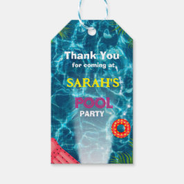 Coola Bassäng Party | Swimming Birthday Sticker Presentetikett