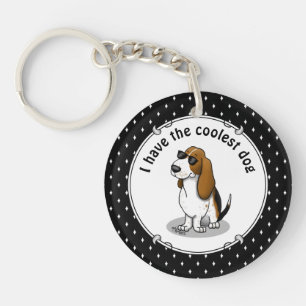 Coola Basset Hound hund och solglasögon (tri-färg