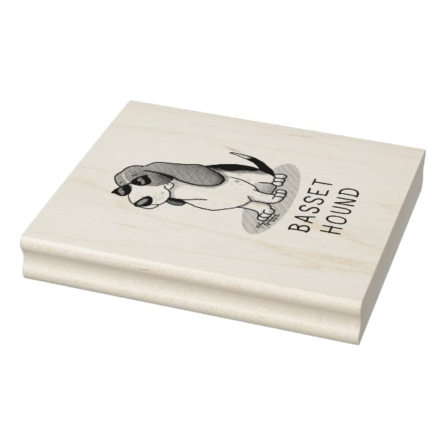 Coola Basset Hound hund och solglasögon (tri-färg  Stämpel (Stämpel)