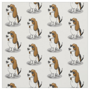 Coola Basset Hound hund och solglasögon (tri-färg Tyg