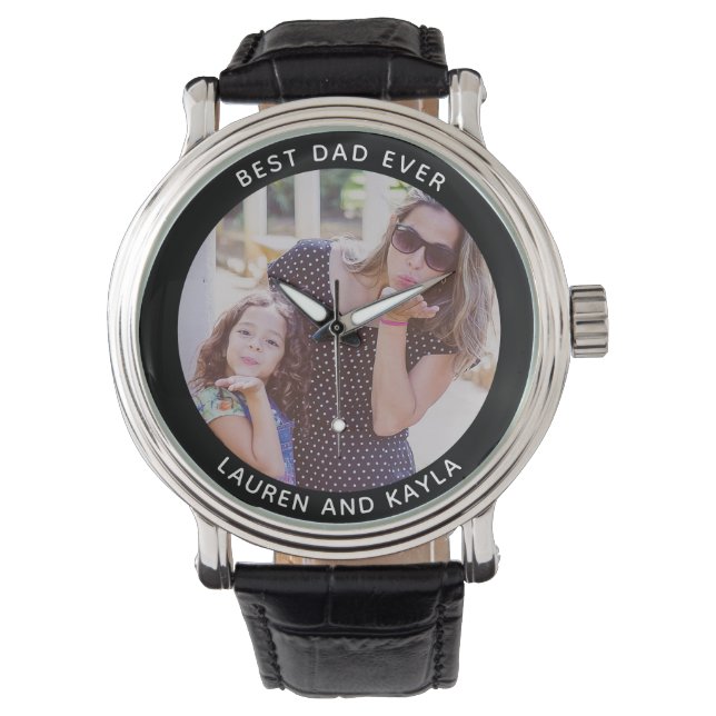 Coola BÄSTA PAPPA NÅGON modern Fars dag-foto Armbandsur (Framsida)