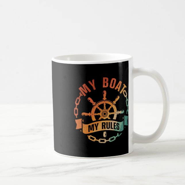 Coola båtkapten design för män kvinnor båtkapten kaffemugg (Höger)