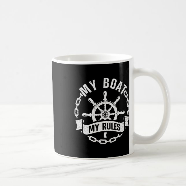 Coola båtkapten design för män kvinnor båtkapten kaffemugg (Höger)