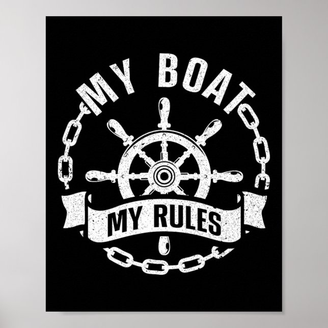 Coola båtkapten design för män kvinnor båtkapten poster (Framsidan)