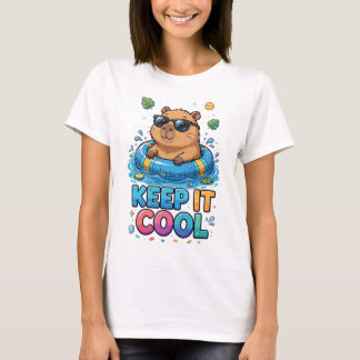 Coola bävrar i pool med glasögon t shirt