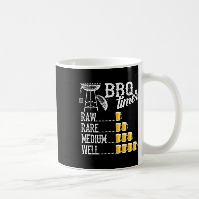 Coola Bbq Timer Raw Sällsynt Medium well Funny Bee Kaffemugg (Höger)