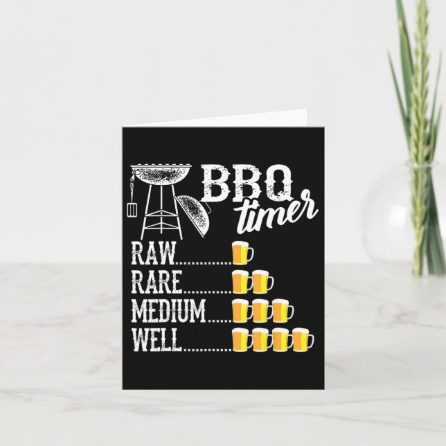 Coola Bbq Timer Raw Sällsynt Medium well Funny Bee Kort (Framsida)