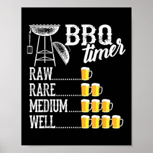Coola Bbq Timer Raw Sällsynt Medium well Funny Bee Poster