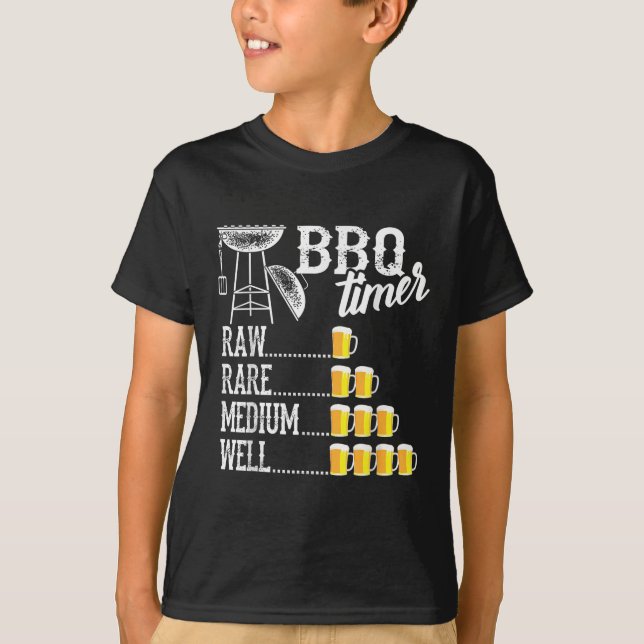 Coola Bbq Timer Raw Sällsynt Medium well Funny Bee T Shirt (Framsida)