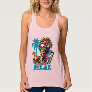Coola Beac skeleton ord art sommar Linne Med Racerback