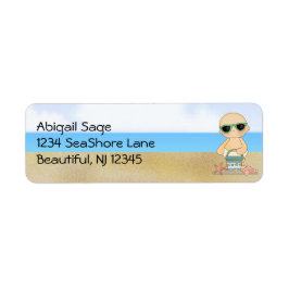 Coola Beach Baby med Sand Bucket Adress Returadress Etikett