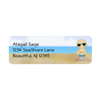Coola Beach Baby med Sand Bucket Adress Returadress Etikett