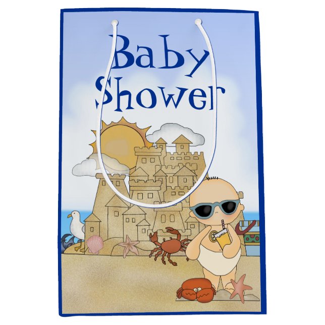 Coola Beach Baby Sandcastle Boy Shower (Framsidan)