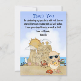 Coola Beach Baby Sandcastle Boys Babykläder, platt Tack Kort