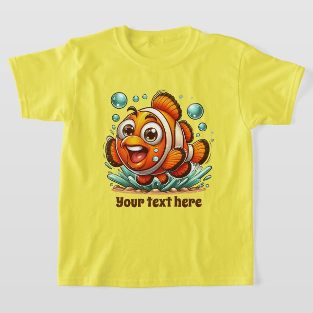 Coola Beach lägger till text unisex-ungar fisk T Shirt (Laydown)