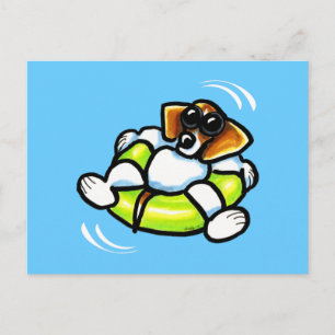 Coola Beagle Bassäng Flyter off-Leash Art™ Vykort