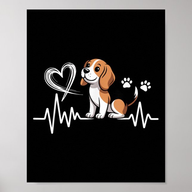 Coola Beagle-design För manar kvinnor Kids Hundäga Poster (Framsidan)