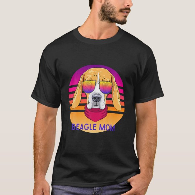 Coola Beagle Mamma Hund Head Mors dag T Shirt (Framsida)