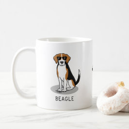 Coola Beagle med solglasögon (Tri färg 3) Lustigt Kaffemugg